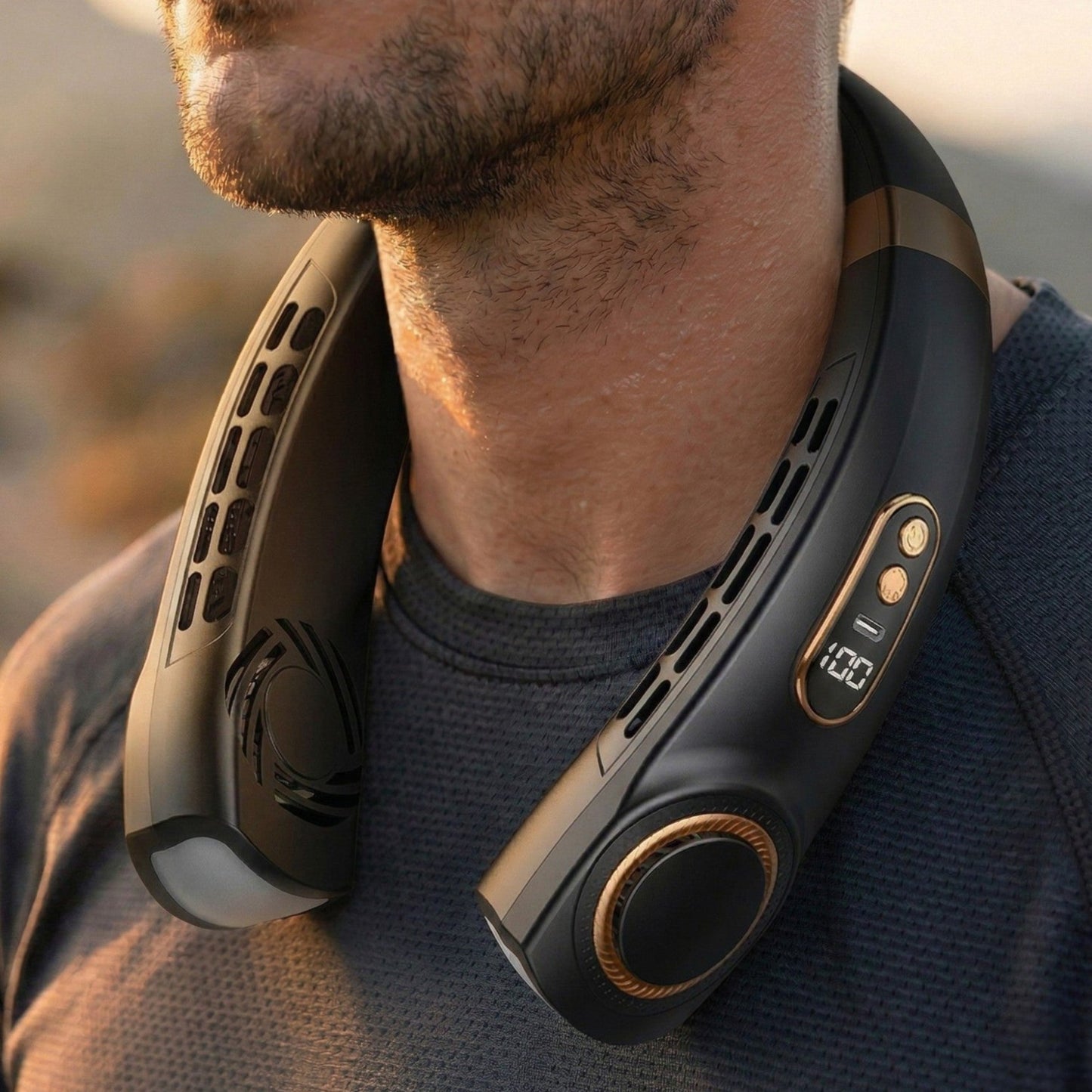 Portable Bladeless Neck Fan - Rechargeable Wearable Semiconductor AC, RetailArk
