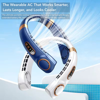 Portable Bladeless Neck Fan - Rechargeable Wearable Semiconductor AC, RetailArk