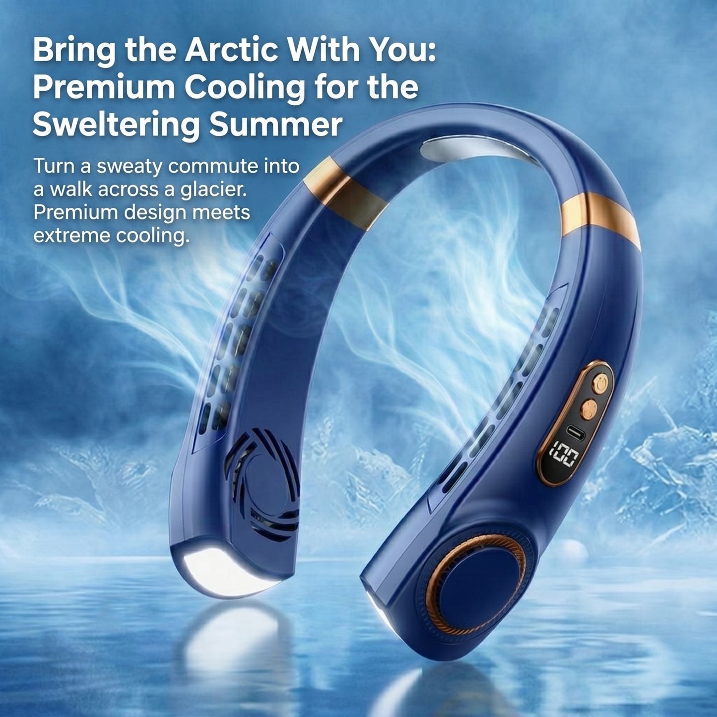 Portable Bladeless Neck Fan - Rechargeable Wearable Semiconductor AC, RetailArk