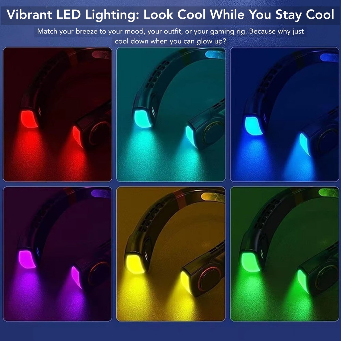 Portable Bladeless Neck Fan - Rechargeable Wearable Semiconductor AC, RetailArk