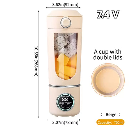 Portable Blender for Shakes and Smoothies | 700ML Mini Personal Juice Maker | 12-Blades Fast Mixing 2-in-1 Blender Bottle