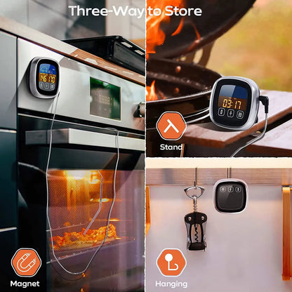 Digital Meat Thermometer for Cooking | Instant Read Steak & Food Thermometer | Waterproof Stainless Steel Probe for BBQ, Oven & Grill