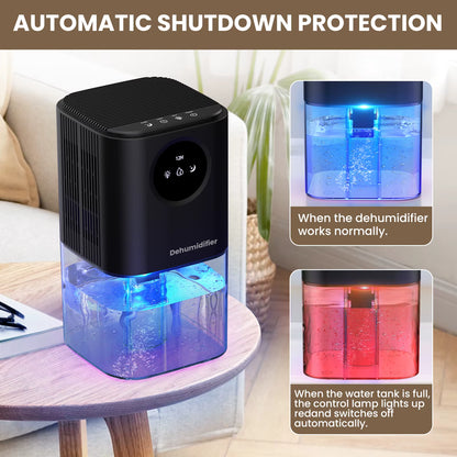 Portable Dehumidifier for Home | 35oz Quiet Small Dehumidifier for Bedroom & Bathroom | Air Dryer for Mould & Clothes