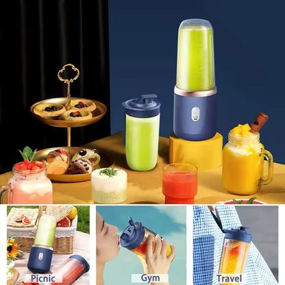 Portable Blender | USB Rechargeable Personal Mini Juicer Cup | Travel Handheld Smoothie Maker & Water Bottle Blender
