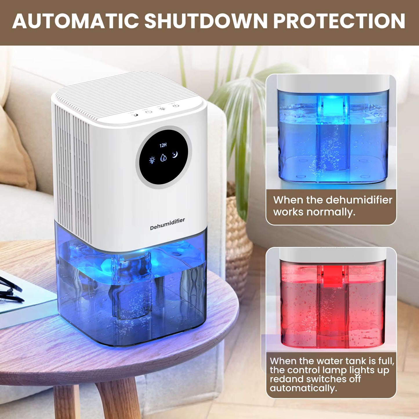 Portable Dehumidifier for Home | 35oz Quiet Small Dehumidifier for Bedroom & Bathroom | Air Dryer for Mould & Clothes