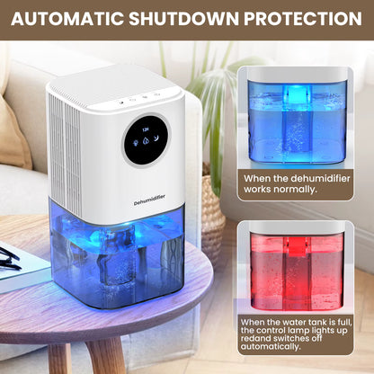Portable Dehumidifier for Home | 35oz Quiet Small Dehumidifier for Bedroom & Bathroom | Air Dryer for Mould & Clothes