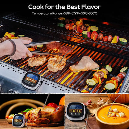 Digital Meat Thermometer for Cooking | Instant Read Steak & Food Thermometer | Waterproof Stainless Steel Probe for BBQ, Oven & Grill