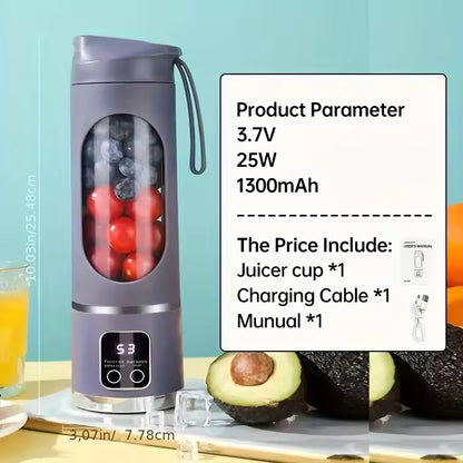 Portable Blender | USB Rechargeable Personal Blender for Shakes and Smoothies | Handheld Mini Juicer & Travel Mixer