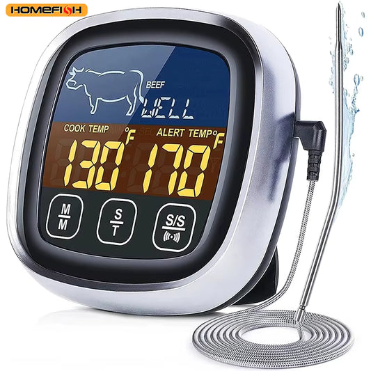 Digital Meat Thermometer for Cooking | Instant Read Steak & Food Thermometer | Waterproof Stainless Steel Probe for BBQ, Oven & Grill