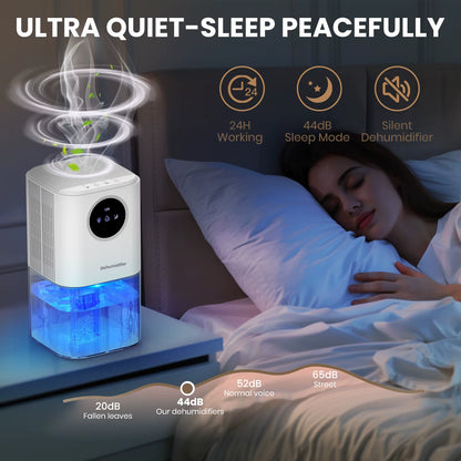 Portable Dehumidifier for Home | 35oz Quiet Small Dehumidifier for Bedroom & Bathroom | Air Dryer for Mould & Clothes