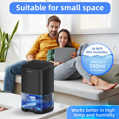 Portable Dehumidifier for Home | Small Quiet Dehumidifier for Office & RV | Moisture Absorber for Mould & Damp