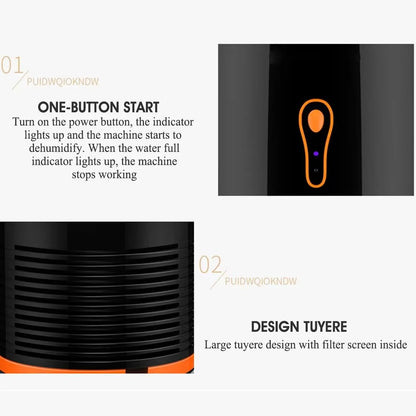 Portable Air Purifier & Dehumidifier | 800ml Small Dehumidifier for Home | Anti-Mould Air Dryer for Bedroom & Bathroom