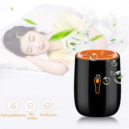 Portable Air Purifier & Dehumidifier | 800ml Small Dehumidifier for Home | Anti-Mould Air Dryer for Bedroom & Bathroom