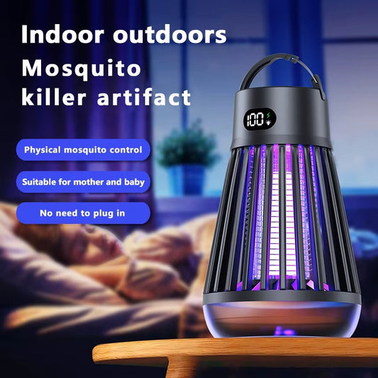 2-in-1 Electric Mosquito Killer & Camping Lantern | USB Rechargeable Bug Zapper | Portable Indoor & Outdoor Pest Control | High-Voltage Safety Grid