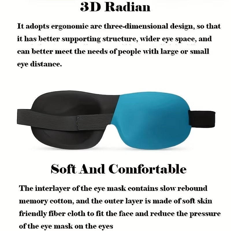 3D Contoured Sleep Eye Mask | 100% Light Blocking Blackout Mask | Best Eye Mask for Sleeping, Travel & Yoga