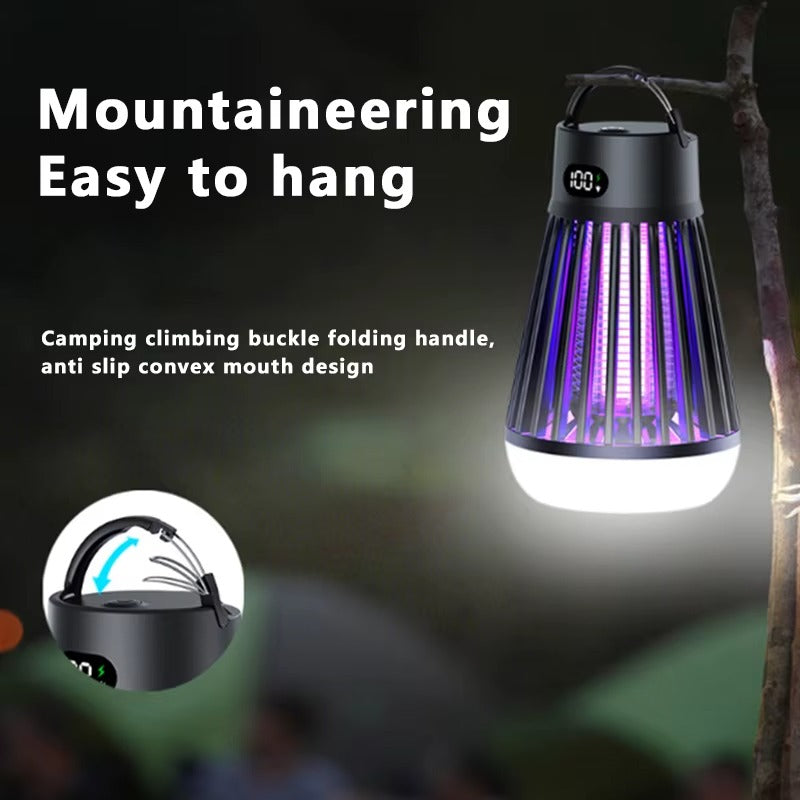 2-in-1 Electric Mosquito Killer & Camping Lantern | USB Rechargeable Bug Zapper | Portable Indoor & Outdoor Pest Control | High-Voltage Safety Grid
