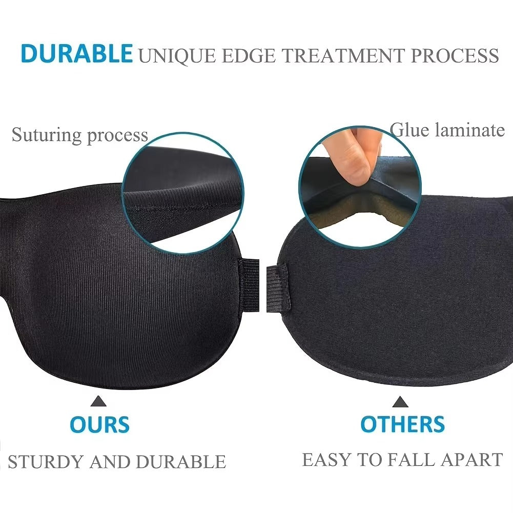 3D Contoured Sleep Eye Mask | 100% Light Blocking Blackout Mask | Best Eye Mask for Sleeping, Travel & Yoga