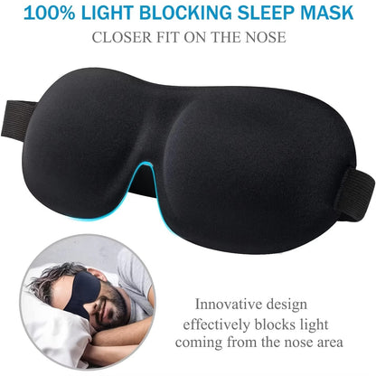 3D Contoured Sleep Eye Mask | 100% Light Blocking Blackout Mask | Best Eye Mask for Sleeping, Travel & Yoga