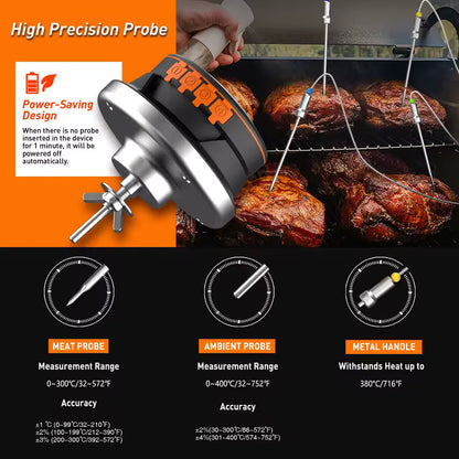 Wireless Meat Thermometer for Steak & BBQ | Bluetooth Digital Food Thermometer | 2/4 Probes Smart App Control for Grill Smoker Oven