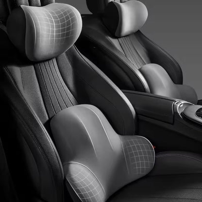 Car Memory Foam Neck Pillow | Lumbar Support Backrest Cushion | Ergonomic Car Headrest for Neck Pain Relief