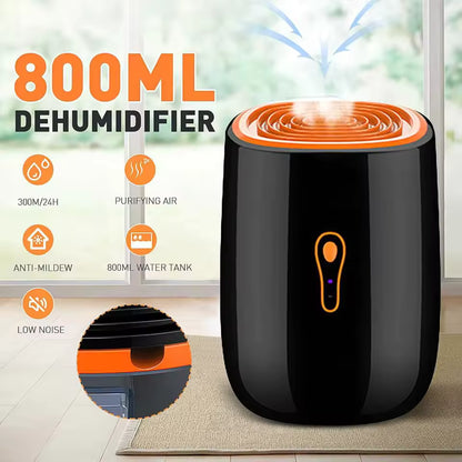 Portable Air Purifier & Dehumidifier | 800ml Small Dehumidifier for Home | Anti-Mould Air Dryer for Bedroom & Bathroom