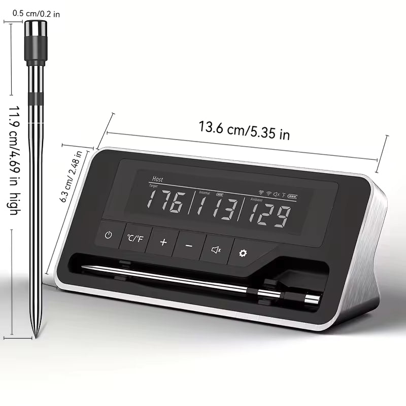 Smart Wireless Meat Thermometer | Bluetooth Meat Thermometer for BBQ Grill & Oven | Digital Food Thermometer with 5mm Ultra-Thin Probe | Professional Steak & Meat Cooking Thermometer