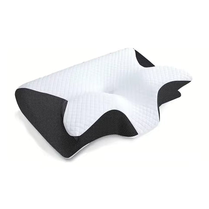 Cervical Neck Pillow for Pain Relief | Butterfly Memory Foam Contour Pillow | Ergonomic Orthopedic Support for Side & Stomach Sleepers