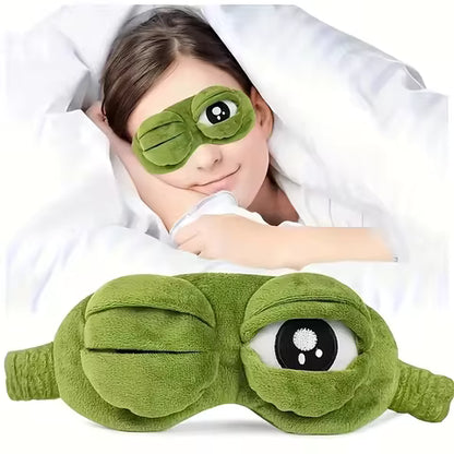 3D Frog Sleep Mask | Sleep Eye Mask for Sleeping | Soft Cartoon Blindfold for Travel & Office | Natural Sleeping Eyeshade for Men & Women
