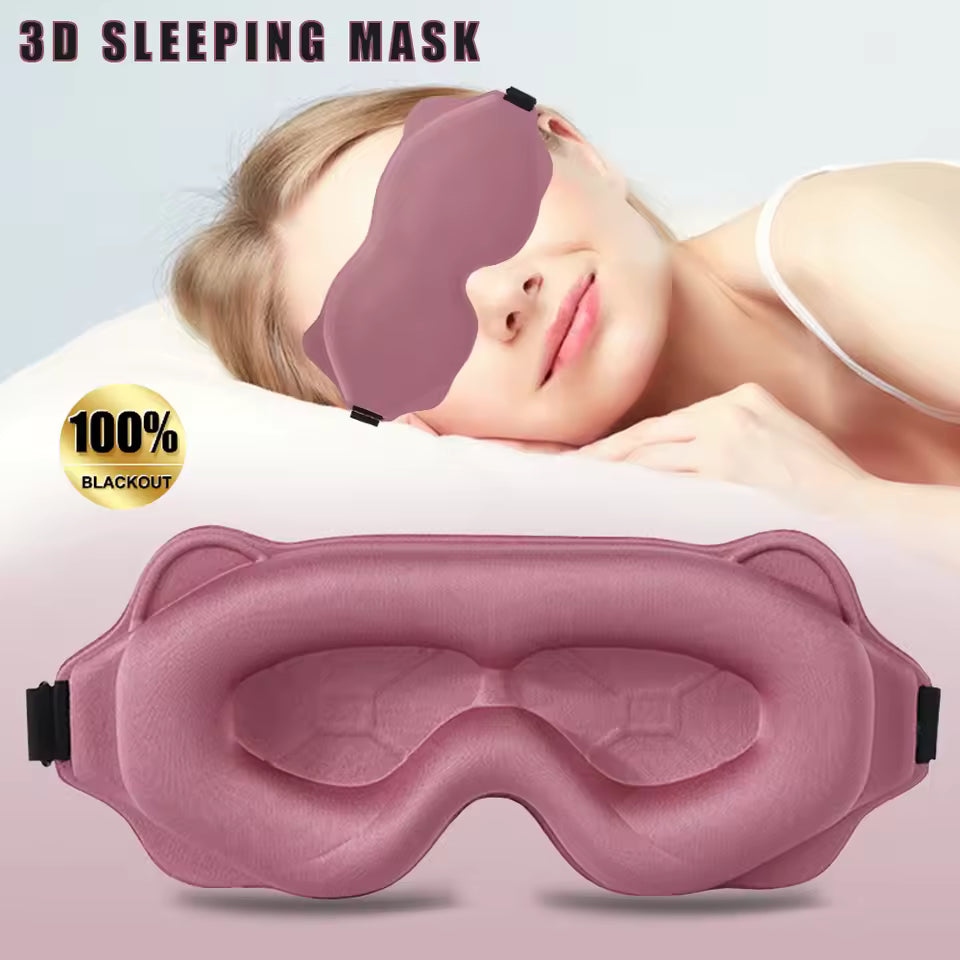 3D Sleep Mask | Best Eye Mask for Sleeping | 100% Light Blocking Deep Sleep Mask | Soft Padded Comfort Blindfold