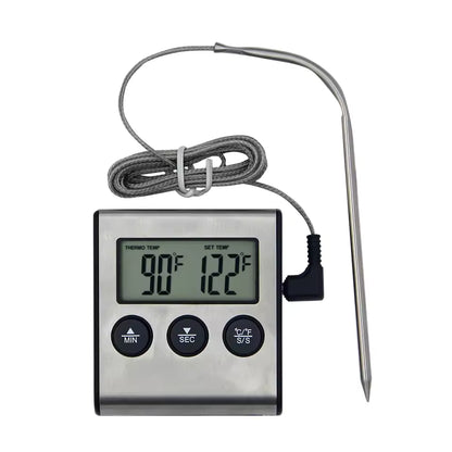 Digital Meat Thermometer for Cooking | Oven BBQ Grill Food Probe | Meat Temperature Timer & Heat Meter