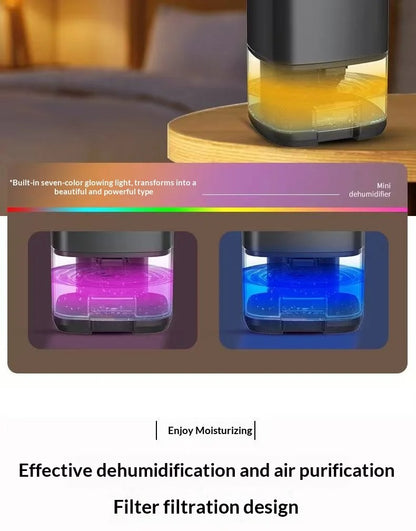 Portable Dehumidifier for Home | Quiet Small Dehumidifier for Bedroom & Office | Air Dryer for Clothes