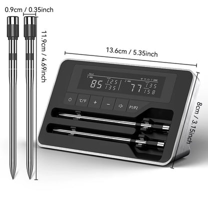 Smart Wireless Meat Thermometer | Bluetooth Meat Thermometer for BBQ Grill & Oven | Digital Food Thermometer with 5mm Ultra-Thin Probe | Professional Steak & Meat Cooking Thermometer