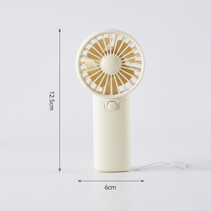 Product dimensions for the Retailark mini fan showing a height of 13.5cm and width of 6cm.